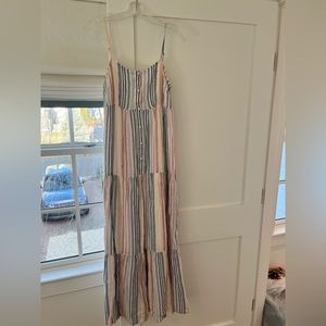Splendid linen striped maxi dress